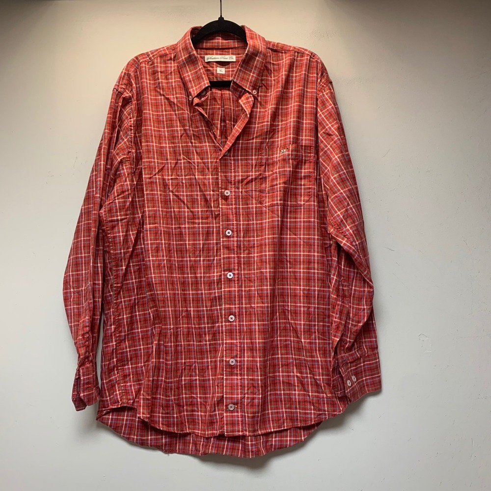 Southern Point Co Button Down Mens XL Red Plaid Excellent Cotton Pointer Logo